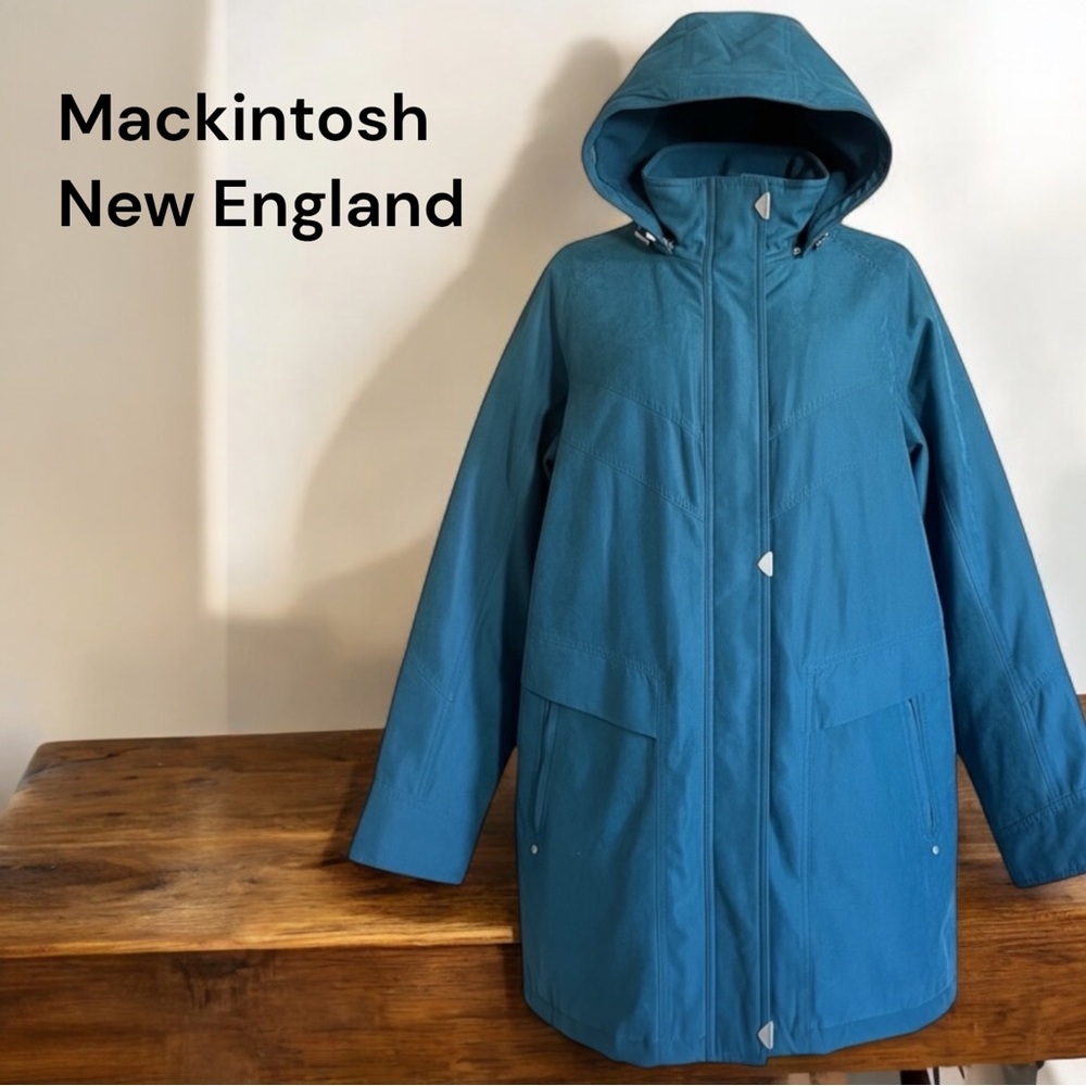 Mackintosh New England Hooded Waterproof Winter Outdoor Coat Teal Blue Green